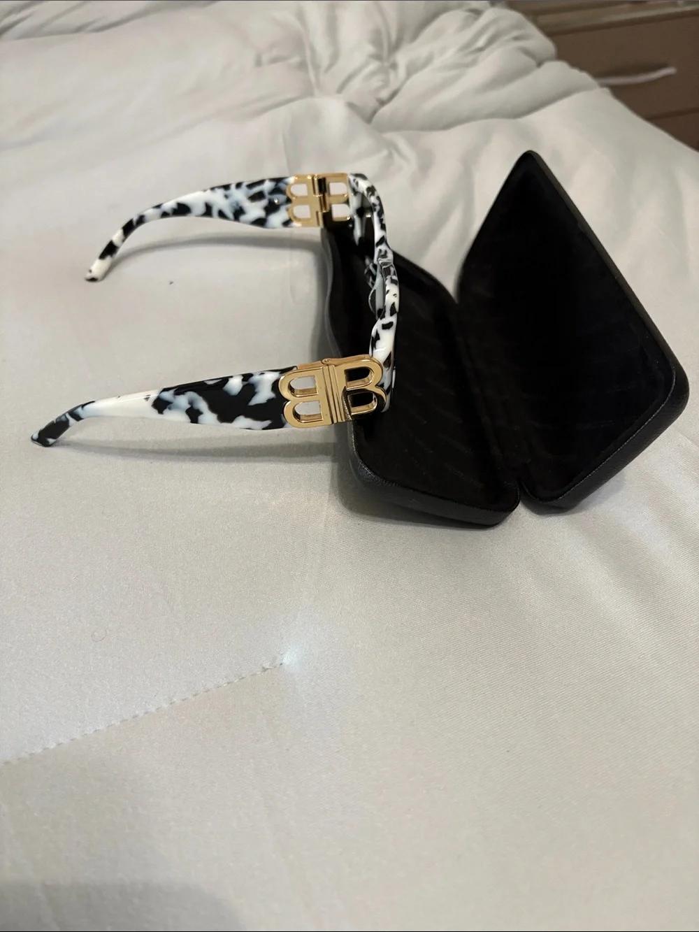 Balenciaga Dynasty Marbled Rectangle Women's Sunglasses